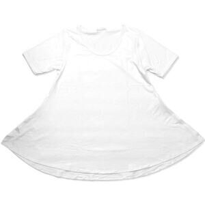 LuLaRoe Perfect T Shirt Medium White Flowy Tunic Top Scoop Neck NWT
